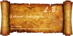 Lehner Benjámin névjegykártya